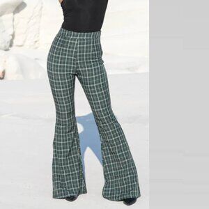 Seven Wonders Plaid Check Flare Leg Trouser Pants 4